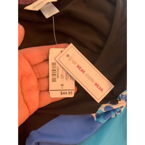 Christopher and banks black and blue print top womens medium new with tags - Picture 5 of 6